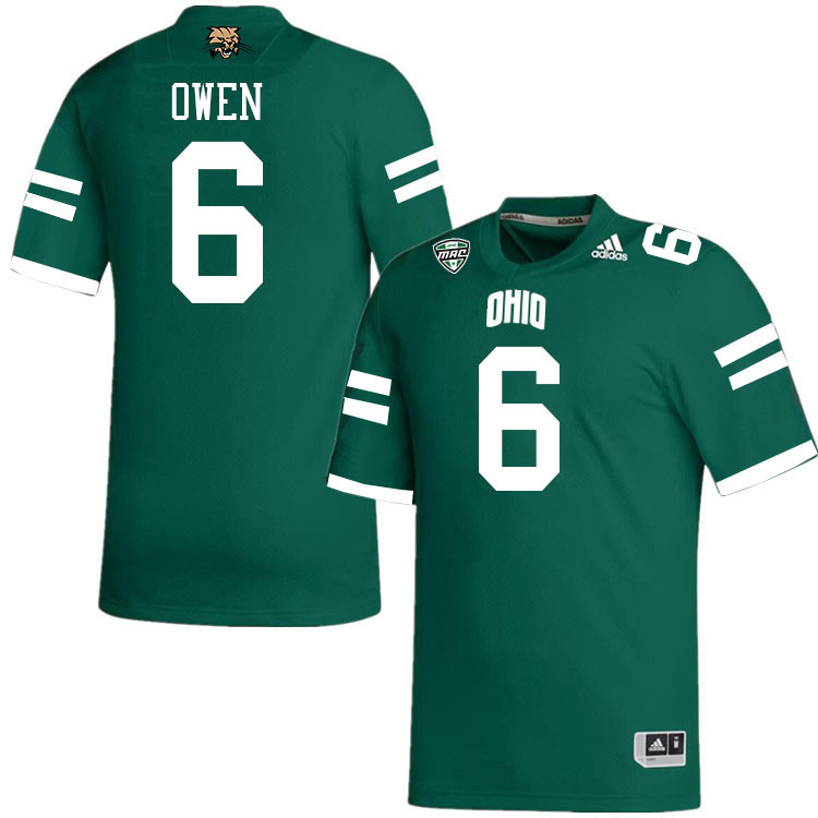 Ohio Bobcats #6 Coleman Owen College Football Jerseys Stitched-Green